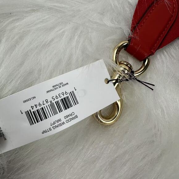 Coach Webbing Strap with Logo Crossbody Bag/Purse CR460 Gold/Bold Red NWT - Picture 3 of 5